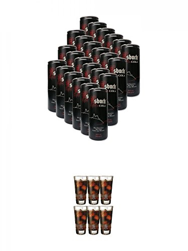 Asbach und Cola 24 x 250 ml Dose + Asbach Cola Gläser 6er Karton