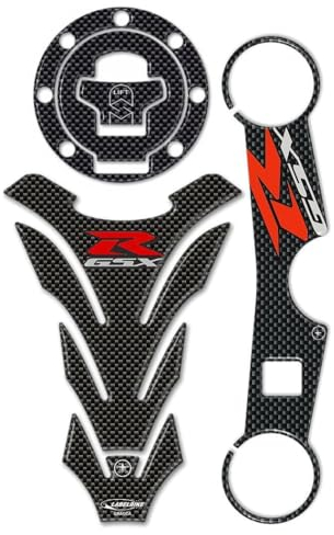 LABELBIKE - 3D Aufkleber Kit GSX-R Protektoren Motorrad, Schwarz, Rot, Vinyl, Wasserdicht, Outdoor, Suzuki 600 GSXR 2000-2003