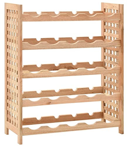 vidaXL Botellero 25 Botellas Vino Madera Nogal 63x25x73 cm Mueble Organizador