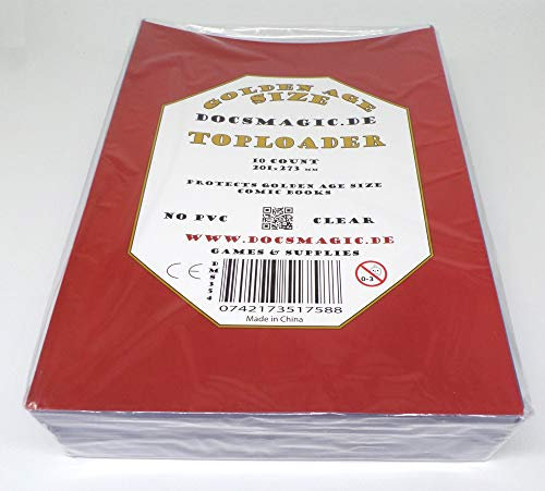 docsmagic.de 10 Golden Age Size Comic Book Toploader - 202 x 280