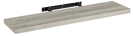 LOLAhome Estante de Pared Flotante de Madera MDF Gris Decorativo,Balda de Pared,De 23x120 cm para Salón, Cocina, Oficina, Dormitorio,Resistente