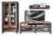 Stella Trading CARDIFF Vintage Wohnwand Komplett-Set in Used Style Optik (dark) - Retro Schrankwand für Ihr Wohnzimmer - 298 x 194 x 50 cm (B/H/T)