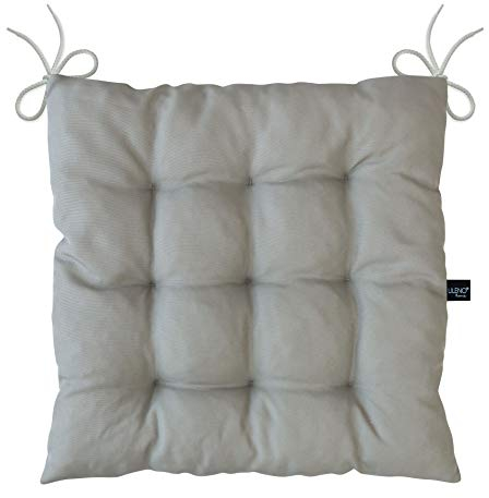 LILENO HOME 4er Set Stuhlkissen Grau (40x40x6 cm) - Sitzkissen für Gartenstuhl, Esszimmerstuhl oder Küche - Bequeme UV-beständige Indoor u. Outdoor Stuhlauflage als Stuhl Kissen