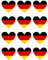 12 Stück Aufkleber Deutschland Herz | wetterfest & UV Schutz | Set Germany