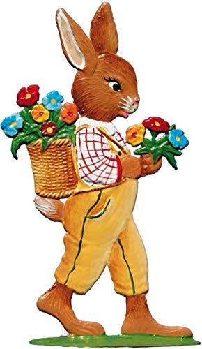 Wilhelm Schweizer Zinnfigur Hasenjunge mit Kiepe und Blumen