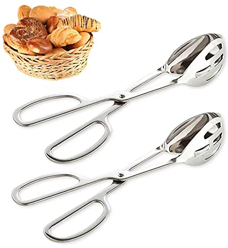 2 Pezzi Pinza Per Insalata In Acciaio Inossidabile,Da Buffet Da Pasticceria Per Torte Per Dolci,A Forbice Per Snack Vari Per Soddisfare La Maggior Parte Dei Ristoranti Cucine Bar,Lunghezza Di 25cm