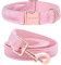 ARING PET Dog Collar and Lead Set, Velvet Dog Collar, Dog Collar and Lead, Adjustable Dog Collar for Small Medium Dogs., Rose Gold