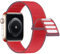 Lobnhot Cinturino Nylon Compatibile con Apple Watch 44mm 42mm 45mm 46mm, Sport Regolabile per iWatch Serie 10 9 8 7 SE 6 5 4 3 2 1, Rosso Tricolore
