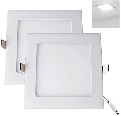 YULIN SUN® Quadratisch LED Panel Downlight 9W 810lm 150x150mm Kaltweiß 6500K, Inklusive Treiber, 2pcs