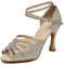 MINITOO Damen Tanzen Schuhe Tanzschuhe Latein Salsa Glitzer Sandalen L487 Helles Gold EU 39