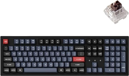 Keychron K10 Pro QMK/Via Mechanische Tastatur, kabellos, programmierbare Tastatur, Bluetooth/USB-C, RGB-Hintergrundbeleuchtung, K Pro Brown Switch, PBT Keycaps für Windows Mac OS