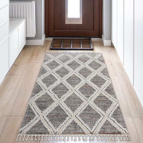 Teppich-Traum Orient Teppichläufer mit modern legerem Orient Rautenmuster in beige, 80x150 cm