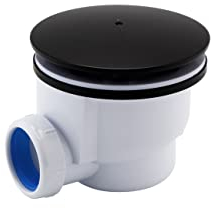 Sandy Beach Black Shower Waste, Black Elegance, Premium 90mm Waste Trap, Sleek Shower Tray Waste Trap, and Drain Cover Replacement Solutions - Perfectly Sized, Effortlessly Stylish (Black)