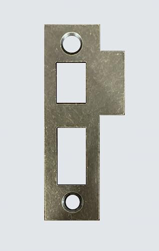 3-1/4 Antique Brass Door Strike Plate Latch for Mortise, Vintage, Solid Brass, Striker, Keeper, Replacement for 82mm/3.25
