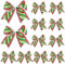 LATERN 24 Stück Rot Grün Weihnachts Schleifen, 15CM Große Weihnachtskränze Schleifen Weihnachtsbaum Streifenschleifen Bänder Ornamente für Weihnachtsgirlande Hochzeit Geschenk Verpackung (Streifen)
