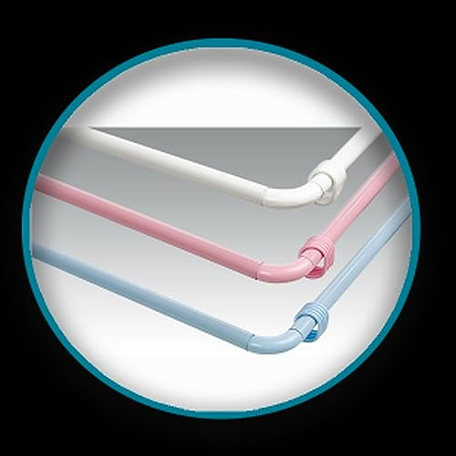 LiKeKa Duschvorhangstange L-Form und U-Form aus Aluminium, Gardinenstange-Teleskopstange Individuell verstellbar für Dusche und Badewanne (Rosa)