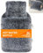 Bonilife Wärmflasche mit Weichem Bezug, 2L Groß Auslaufsicher Wärmflaschen mit Kängurutasche für Handwärmer, Bettflasche für Kinder & Erwachsene Frauen Geschenk - Schmerzlinderung-Schwarz