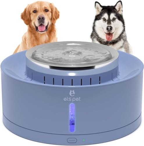 ELS PET Trinkbrunnen für Hunde, 270oz/8L Hunde Wasserbrunnen Große Kapazitat & Ultra Leise Pumpe & BPA-Frei Automatischer Wasserspender mit Dreifache Filterung, Ideal für Hunde & Mehre Haustiere