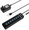 Hub USB attivo 3.0 con alimentatore: 7 porte USB splitter Extender – Multipresa USB, USB Multi Adapter per PC, laptop, flash, HDD mobile