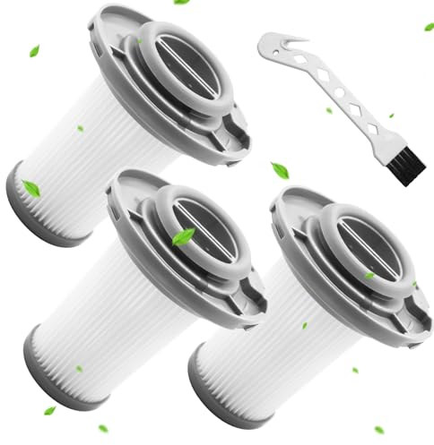 3 Stück Ersatzteile Filter für Rowenta ZR009005, Ersatzfilter für Rowenta X-Force Flex 8.60 RH96, X-PERT 6.60 RH68 Filter RH9637 RH9638 RH9639 RH9677 RH9678 RH9679 RH9680 RH9690 RH9695, mit Bürste