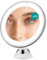 Navaris Miroir Grossissant Lumineux Mural - Miroir Grossissant x10 avec Ventouse et Lumière LED pour Salle de Bain - Miroir Eclairant de Voyage avec Glace Grossissante Maquillage