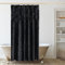 TAMGHO Rideau de douche noir de luxe en velours écrasé avec crochets en métal doré, lavable en machine, 183 x 183 cm, noir foncé