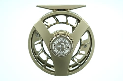 Kingfisher Fly Fishing Big Blackfoot Angelrolle | langlebige, leichte Hochleistungsrolle zum Fliegenfischen (Gun Smoke, 7/8)
