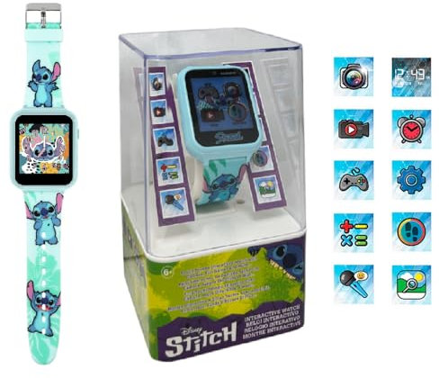 CARTOON Montre interactive, smartwatch pour enfants, multifonction, rechargeable avec USB (Stitch)
