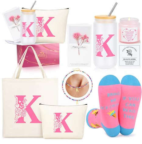 Teen Girl Gifts Trendy Stuff, Gifts for Teen Girls 10 11 12 13 14 15 16 17 18 Year Old Girl Christmas Birthday Gifts Tween Girl Gift Set for Girl Her Friend Sister Girlfriend Daughter Pink Initial K