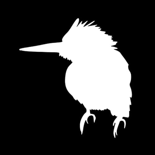 JIFENLI Autoaufkleber 14,8 cm * 15,6 cm Eisvogel Vogel Silhouette Interessante hochwertige Auto Aufkleber Dekoration Aufkleber Schwarz/Silber Vinyl