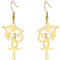 Ankh-Kreuz-Ohrringe für Frauen, Auge des Horus, baumelnde Ohrringe, Edelstahl, altägyptische Tropfenohrringe, Schutz, Schmuck, religiöses Geschenk, Edelstahl, Kein Edelstein