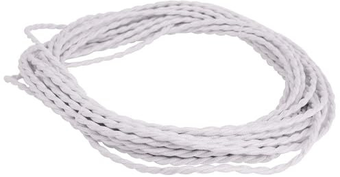 FSLiving Cavo elettrico a 2 fili, cavo di prolunga da 10 m, cavo elettrico intrecciato, cavo di alimentazione intrecciato, cavo di alimentazione fai da te, 2 x 0,75 mm², bianco