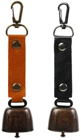 TPZORJX 2 PCS unidades de metal vintage mini campanas de vaca, cencerro vaca,decoraciones, llaveros con campana, versátil, compacto y portátil, para senderismo al aire libre, mochila, collar