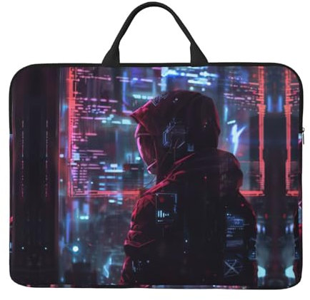 Hacker Era Print Stilvolle Laptoptasche aus Polyester mit wasserabweisender Funktion, 35,6 cm (14 Zoll), Schwarz, Einheitsgröße