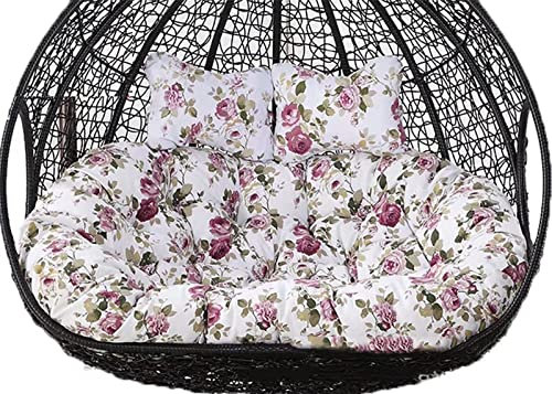 Hängematte, Hollywoodschaukel mit Kissen, 2-Sitzer, Blumen-Design, 180 kg Tragkraft, perfekt für Hinterhof, Balkon und Garten