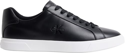 Calvin Klein Herren Cupsole Sneaker Low aus Leder, Schwarz (Ck Black), 45