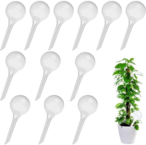 KUMSODE 12 Stück Kleine Pflanzen Gießkugeln, 13x5cm Pflanzen Bewässerungskugeln Topfpflanzen Selbstbewässerung PVC Bewässerung-Kugeln Wasserspender für Pflanzen