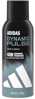 adidas Dynamic Pulse Deodorant Body Spray, Fresh & Woody Scent, 48 Hour Last, Vegan Formula, 150ml