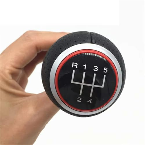 Qsnfda Pomo de palanca de cambios Para Ibiza 6J Para Seat Para Leon MK1 5/6 Velocidades Perilla Cambio Marchas 12 Mm(Red R12345)