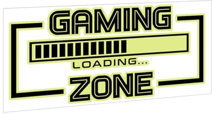 FELTECHELECTR Reflective Wall Gaming-Zone Decal Loading Wall Sticker PVC Material Easy to Apply Creative Chic Design and Families Party Decor