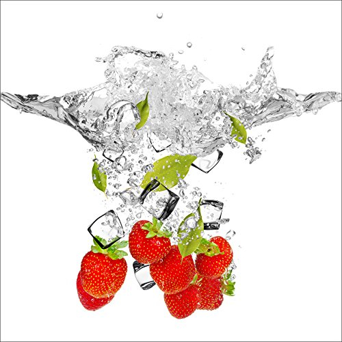 Pro-Art Fresh Strawberries Glas-Art, bunt, 20 x 20 x 1,3 cm