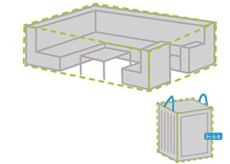 Schutzhüllen Set: Abdeckung 320x275cm für Garten Lounge Set + Hülle für 6-8 Kissen