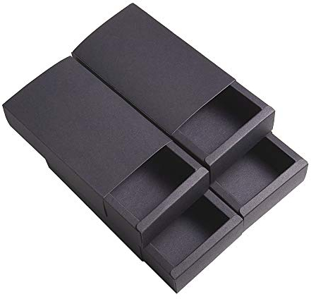 BENECREAT 16 Pack Kraftpapier Schublade Box Festival Geschenkverpackung Kasten Seife Schmuck Jaten Partei Gefalligkeiten Geschenk Verpackung Boxen - schwarz (17,2 x 10,2 x 4,2 cm)