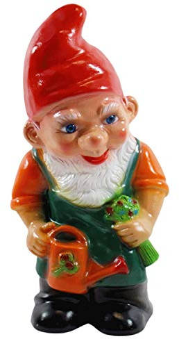 RAKSO Deko Figur Zwerg H 28 cm Gartenzwerg stehend mit Gießkanne Gartenfigur aus Kunststoff