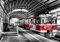 Forwall Fototapete Vlies Tapete Wanddeko Zug Rot - Bahngleis U-Bahn Moderne Wanddekoration 11392V4 254cm x 184cm Schlafzimmer Wohnzimmer