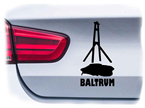 WB wohn trends Auto-Aufkleber, Baltrum Insel Silhouette Glocken-Turm, Silber, 15cm hoch, Farbe und Größe wählbar, KFZ-Sticker LKW Spruch