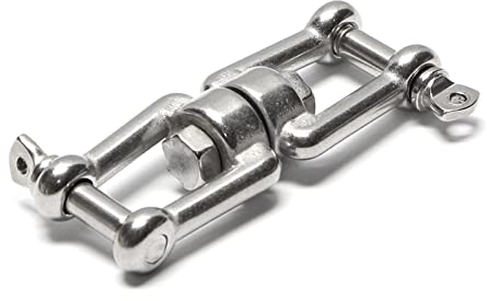 Ankerwirbel/Wirbelschäkel/Kettenwirbel/Kettenverbinder/Verbinder aus Edelstahl (Gabel-Gabel, 10mm)
