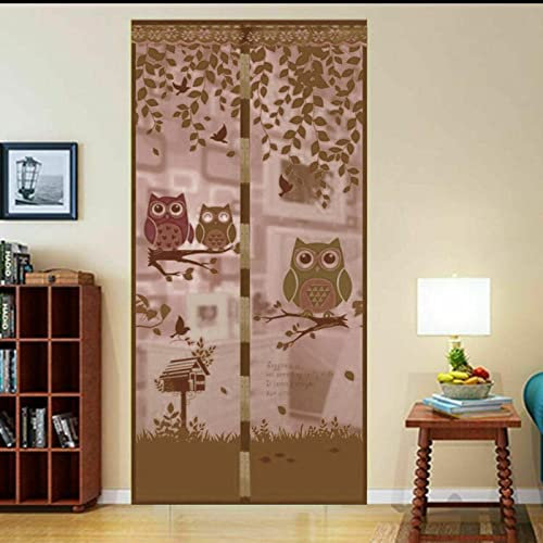 cushion mania Magnetic Insect Door Net Screen Bug Mosquito Fly Insect Mesh Guard Curtain (Brown Owl)