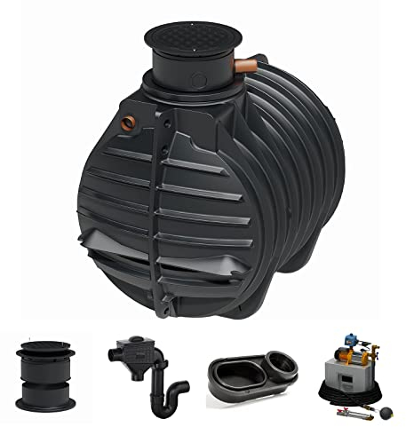 Zisterne Erdtank 4500 Liter Komfort IV inkl. Ausgleichsdom, Deckel, Regenwasserfilter mit Siphon, beruhigtem Zulauf und Regenwasserpumpen-Set - Regenwasserbehälter bzw. Regenwassertank unterirdisch