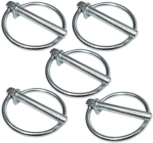 AERZETIX - C48207 - Set di 5 copiglie clip agricoli con anello Ø6x41mm - perno a sfera girevole - perno di sicurezza - perno di aggancio rapido - DIN 11023